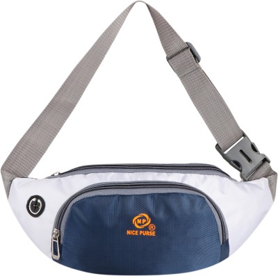 Nice Purse Stylish Chest Crossbody Travel Bags Fanny Pack |Waist Pouch(W.B-007-Blue-White) Waist bag(Blue, White)