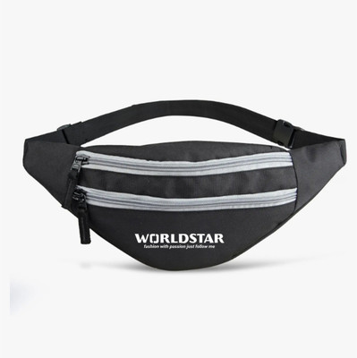 Worldstar Waist Bag for Men & Women Fanny Waist Pouch Pack Travel Side Sling WaterProof Waist Bag(Black, Grey)
