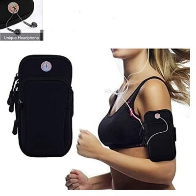 YOYOTRADERS Phone Holder for Running | Running Mobile Arm Band | Mobile Holder for Running arm bag(Black)