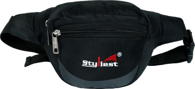 A S Styliest Unisex Styliest Waist Pouch For Men & women Waist Pouch(Black)