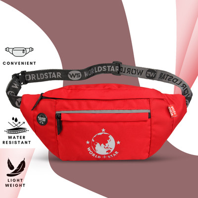 Worldstar waist bag Waist Bag for Men Women, Stylish Chest, Fanny Pouch, Belt Sport Bag Waist Bag(Red)