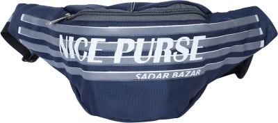 Nice Purse BLUE-GREY KAMAR POUCH W KEY RING09 WAIST BAG(Blue, Grey)