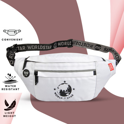 Worldstar Waist Bag for Men & Women Fanny Waist Pouch Pack Travel Side Sling WaterProof Waist Bag(White)