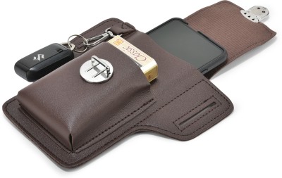 Yellowcoin Travel Pourch for cell phone, earphone, or keys, cash .credit cards Leather Phone/Mobile Key Case, Pouch Bag wth Belt Clip(Brown)