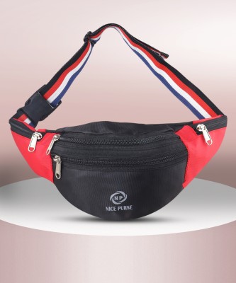 Nice Purse DESIGHNER WAIST BAG BLK/RED01 WAIST BAG(Black, Red)