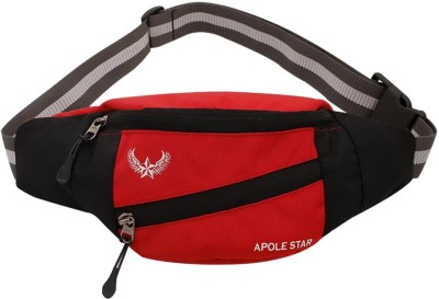Apolestar Waist Bag Travel/Passport Holder/ Adjustable Strap/Bumbag Waist Bag Waist Bag Elegant Style Travel Pouch Passport Holder(Red, Black)