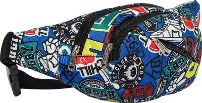 Nice Purse 6 Zipper Alphabet Royal Blue Multicolor Waist Bag/Waist Pack/Fanny Bag01 Waist bag(Multicolor)
