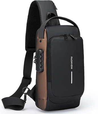 VIBEVINE Fashion Bag Chest Shoulder Bag for Men & Women Ideal for Travel, College, Office Waterproof Chest Bag/Crossbody Bag/Rider Bag(Brown)