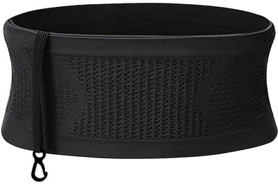 ELEPHANTBOAT Slim Running Belt Bag with Hook Elastic Open Waist Bag for Keep Phone Waist Bag(Black)