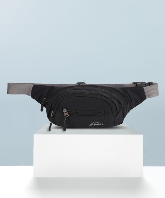 Finespaiky MTRSNG03 Stylish Real Waist Bag Elegant Style Travel Pouch Passport Holder(Black, Grey)