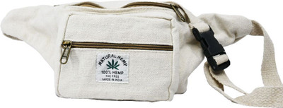 OJASH Eco-Friendly White Money Belt | Unisex Handmade Travel Pouch (Adjustable Strap) Waist Bag(White)