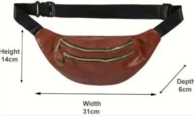 HRFSTAR Stylish PU Leather Waist Bag Fanny Pouch Chest Bag for Men & Women Belt Bum Bag Unisex Waist Bag(Brown)