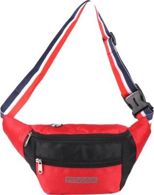 PROVOGUE Black/Red Waist Bag,Chest Bag,Fanny Bag,Fanny Pack07 WAIST BAG(Black, Red)