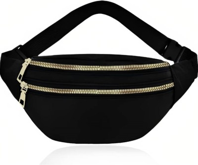 R U FASHION GAK28 ZIP 2 unisex waist bag(Black)