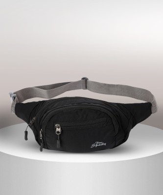 Finespaiky MTRSNG033 Stylish Real Waist Bag Elegant Style Travel Pouch Passport Holder(Black, Grey)