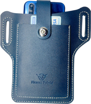 ATTIIC Phone Blue Belt Holder For Men & Women 00 PU Blue Leather Belt Phone Pouch Cell & Card Holder 001(Blue)