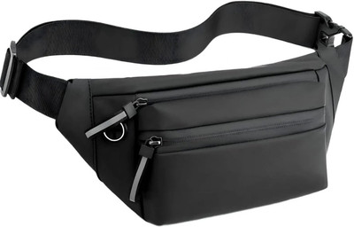 VRPRIME Waist Bag for Men Side Bag | Fanny Waist Pouch Pack Travel Side Sling WaterProof Waist Bag(Black)