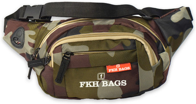 fkhbags fluffi army waist bag Elegant Style Travel Pouch Passport Holder with Adjustable Strap belt bag(Multicolor)