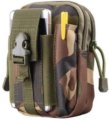 KRAPTICK Multi-Purpose Water Proof Waist Bag for Men/Women/Girls, Camping Hiking Pouch, Waist Pouch with Dual Compartment - Jungle Camouflage(Green)