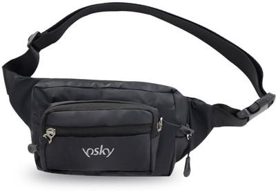 SMART SEWINGERS Polyester Waist Bag Pouch Fanny Pack with Adjustable Belt B01++ Waist Bag(Black)