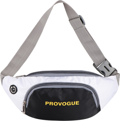 PROVOGUE Stylish Chest Crossbody Travel Bags Fanny Pack |Waist Pouch(W.B-007-Black-White) Waist Bag(Black, White)