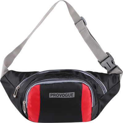PROVOGUE Stylish Chest Crossbody Travel Bags Fanny Pack | Waist Pouch |Bum Bags (W.B-005) Waist Bag(Black, Red)