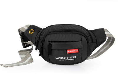 Worldstar fluffy black waist bag Fanny Pack for Travel Bags Hiking Trekking(Black)