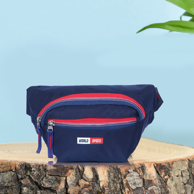 World Speed Bum Travel Passport Holder Chest Phone Money Holder Fanny Pack for Travel Bags Hiking Trekking Waist Bag(Blue)