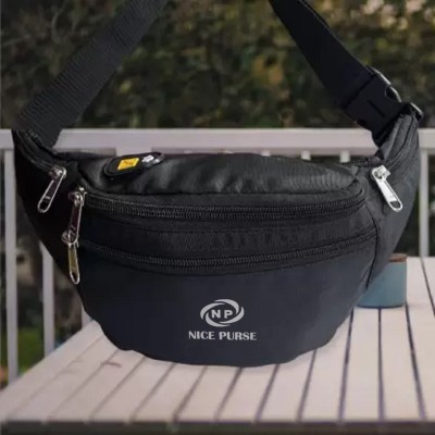 Nice Purse Stylish Waist Bag With Earphone Point For Men& Women07 Waist bag(Black)