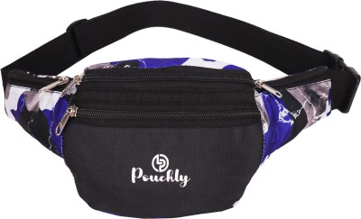 Pouchly Printed Polyester Waist Pouch(Blue)