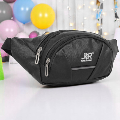 JIRFASHION Waist Fanny Pack Mobile Bag Waist Belt for Travelling Kamar Pouch Waist Bag(Black)