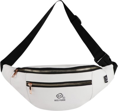 Nice Purse Classic Chest Crossbody Fanny Pack | Waist Pouch | Bum Bags (W.B-008-White) Waist bag(White)