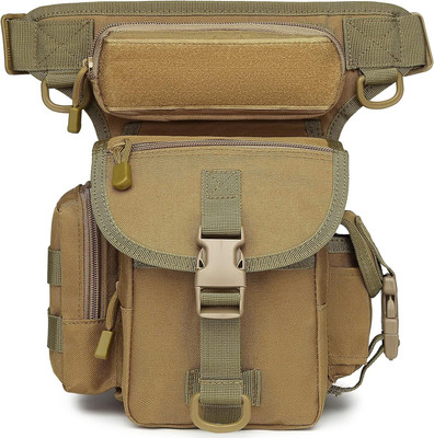 Linist Tactical Drop Leg Multipurpose Utility Waist Bag - Heavy-Duty Military-Style Leg Multipurpose Utility Waist Bag(Khaki)