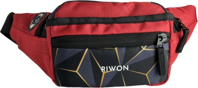 Riwon Waist Bag with 4 Pockets and Adjustable Shoulder Strap for Ultimate Convenience Travel Pouch(Red, Black)