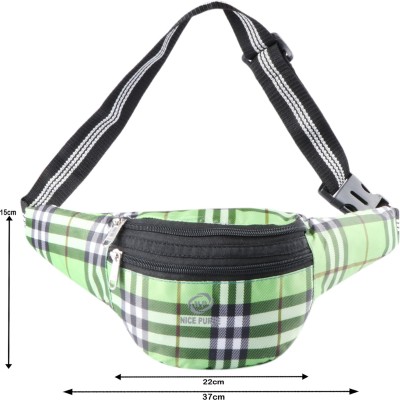 Nice Purse Check Green Polyester Waist Bag-05 Waist Bag(Green)