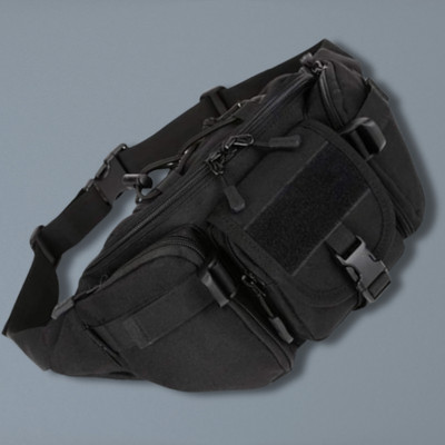 travooz Secure Pouch for Documents, Money & Phone (Black) Waist Pack: Compact Travel, Hiking & Sport Belt Bag(Black)