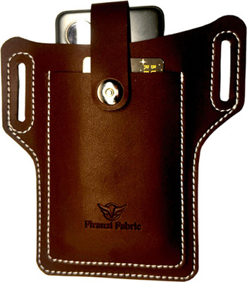 ATTIIC Phone Brown Belt Holder For Men & Women 001 PU Brown Leather Belt Phone Pouch Cell & Card Holder 02(Brown)