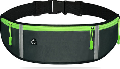 KRAPTICK Running Waist Belt with 3 Pockets | Adjustable, Waterproof & Sweatproof Jogging Belt, Sports Waist Pouch for Phone, Keys & Money(Grey)