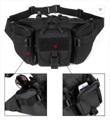 AMRIO Waist Bag Pack Hip Belt Bumbag for Outdoor Waist bag(Black)