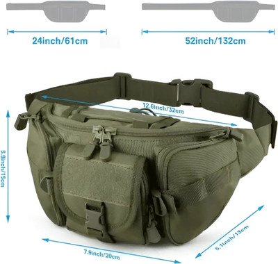 Darwn Tactical Fanny Pack Waist Bag Military Hip Belt OutdoorBumbag A7 WAIST WAIST BAG(Green)