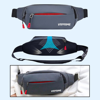 VRPRIME Waist Bag Men Women | Side Body Bag with Multiple Pocket | Lightweight & Durable Fanny Waist Bag(Grey)
