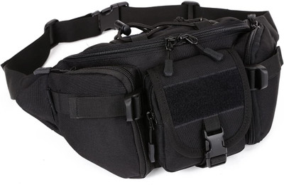CarryAll Outdoor Unisex Waist Bag Tactical Military Waist Pack Chest Bag Poucha10 waist bag(Black)