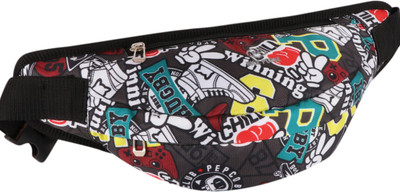 Nice Purse 3-Zip Fancy travel waist bag alphabet print05 Waist bag(Multicolor)