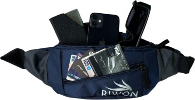 Riwon N987_Waist Bag for Men Women Travel Pouch(Black)