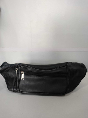 kiv Leather Hip pouche Leather Hp Pouch(Black)