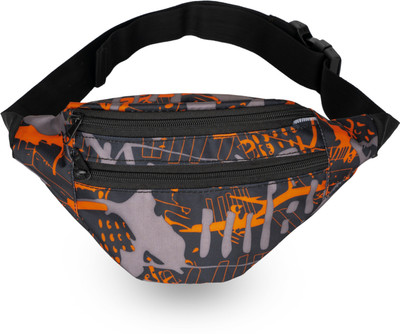 travooz Travelers' Orange Black Waist Bag for Hiking Camping Running Sports Outdoors Water Resistant Multi Color Small Travel Waist Bag with Multiple Compartments(Multicolor)