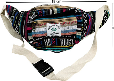 OJASH Trendy Hemp Waist Bag with Multicolor Bohemian Design Waist Bag(Multicolor)
