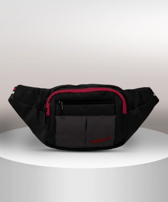 F GEAR Lattitude Black Grey Red Adjustable Strap Waist Bag(Black)