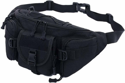 FINWIN Outdoor Tactical Military Pack Chest Bag Waist Bag 4 pouch zippar with belt(Black)
