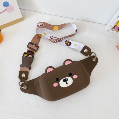 CarryTrip Bear Waist Bag for Kids and Girls Fanny Pack Silicon Travel Money Belt Pouch Bear Waist Bag(Brown)